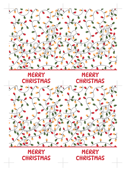 Cookie Card Digital Download  - Merry Christmas Lights