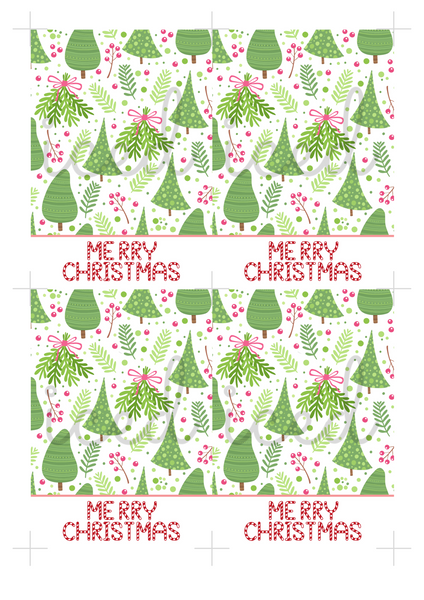 Cookie Card Digital Download  - Merry Christmas Trees
