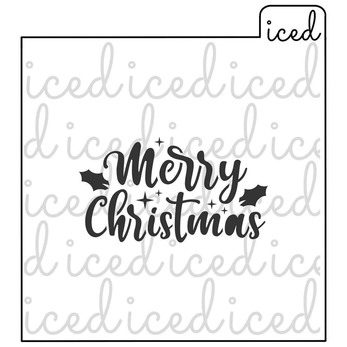 Word Stencil - Merry Christmas – Iced