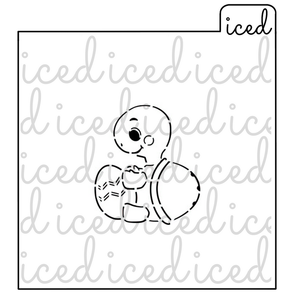 PYO Stencil - Easter Turtle with Egg