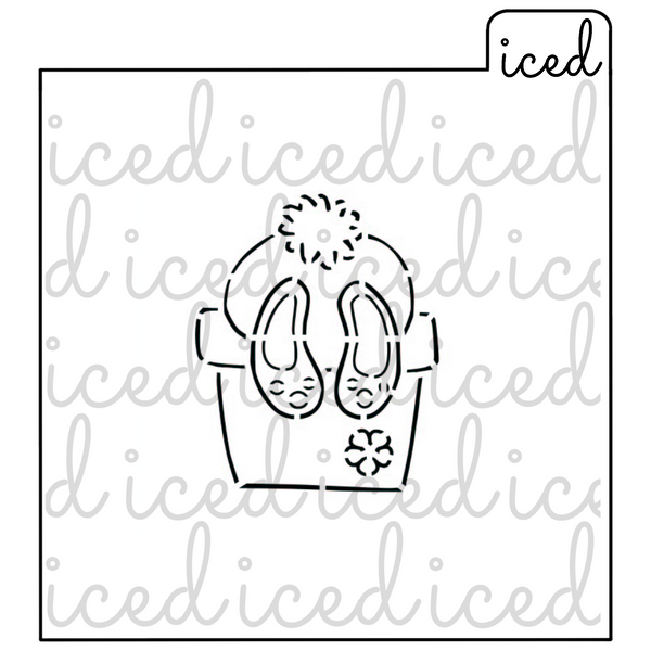 PYO Stencil - Easter Bunny in Flower Pot