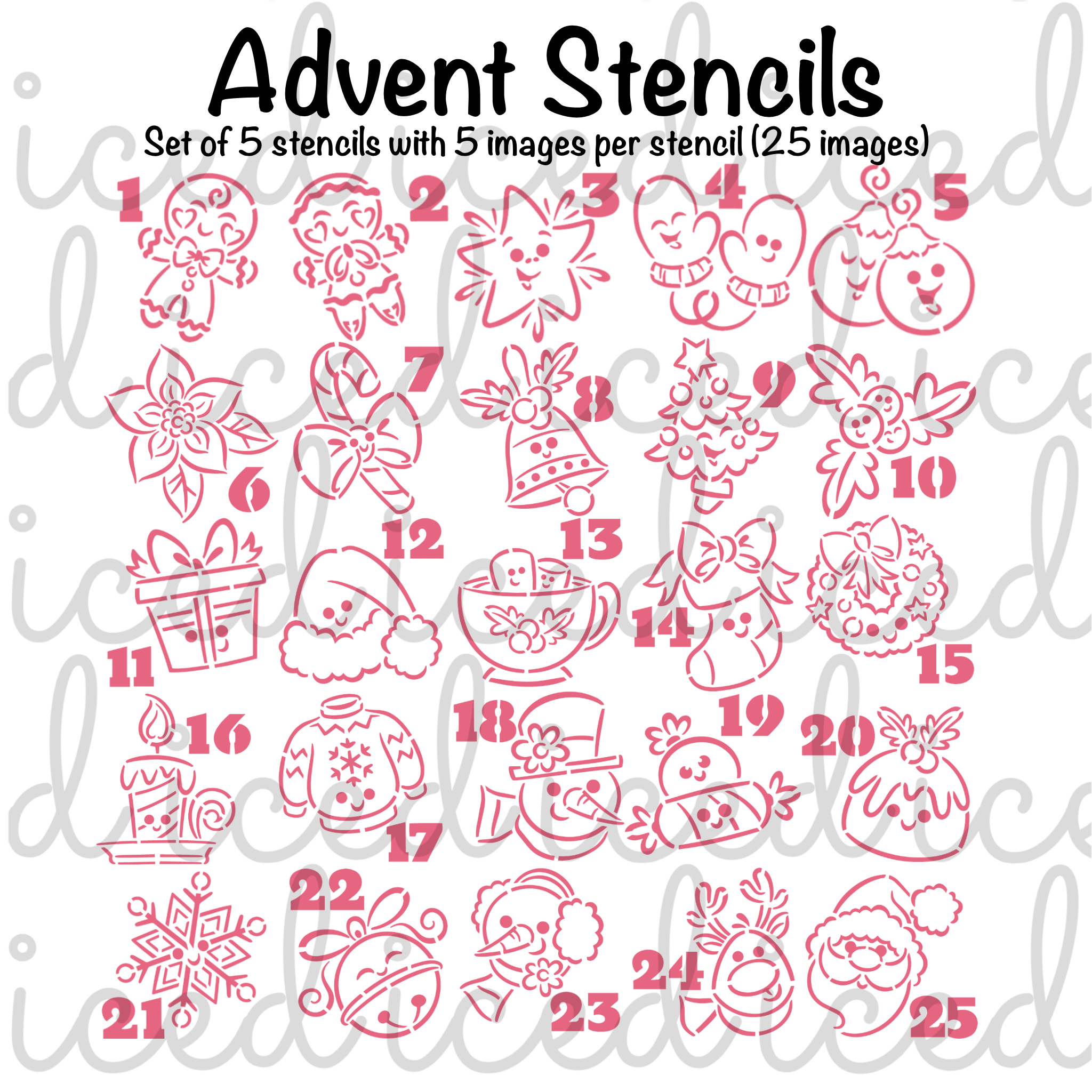 PYO Stencil - Advent Set (with numbers)