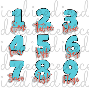 Afrikaans Number with Bottom Text Cutter (individual)