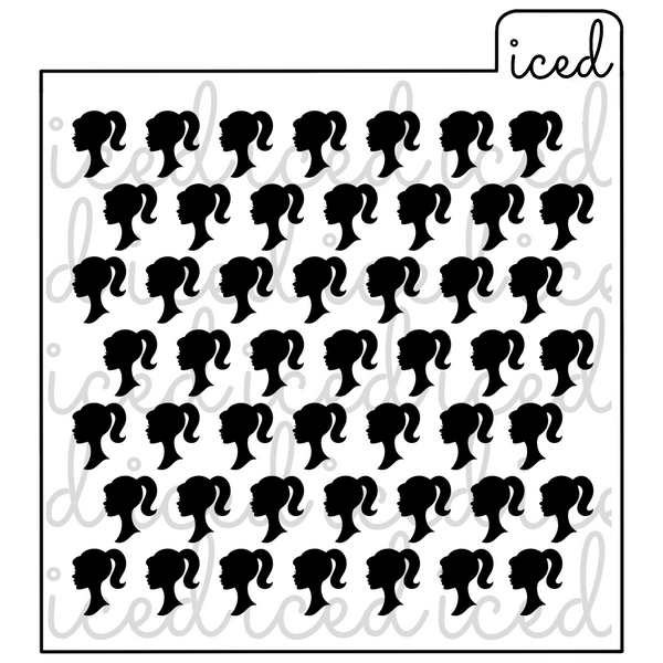 Printable Barbie Silhouette Background Stencil Barbie