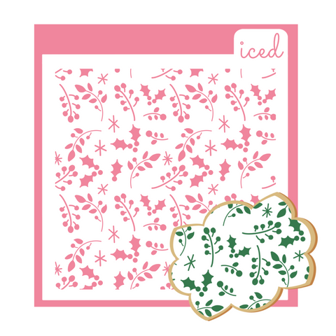 Background Stencil - Christmas Flora