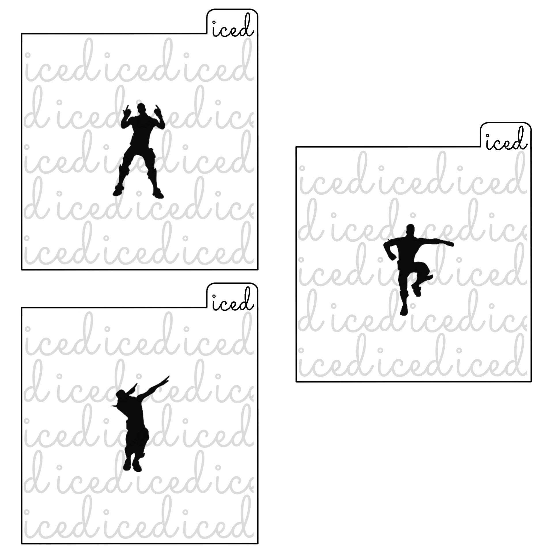 Fortnite Figure Stencils - Set of 3