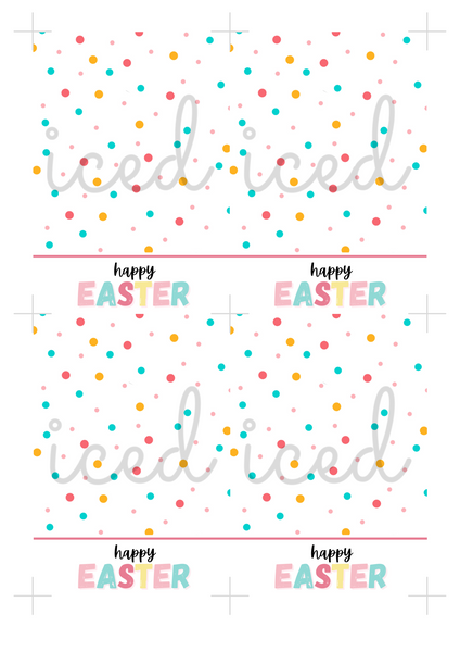 Cookie Card Digital Download  - Happy Easter Dots