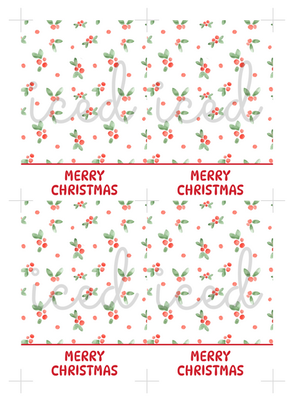 Cookie Card Digital Download  - Merry Christmas