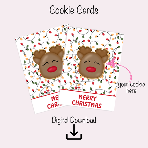 Cookie Card Digital Download  - Merry Christmas Lights