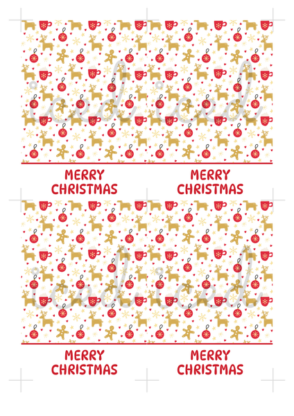 Cookie Card Digital Download  - Merry Christmas Reindeers