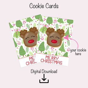 Cookie Card Digital Download  - Merry Christmas Trees