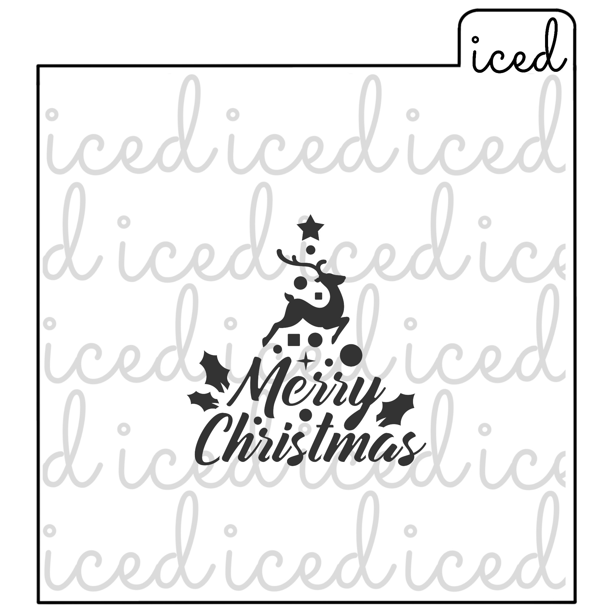 Stencil - Merry Christmas with Reindeer