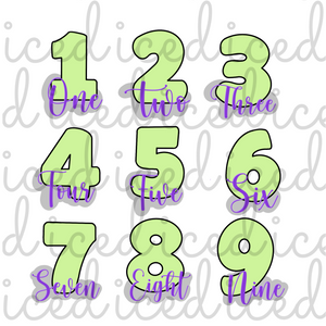 Number with Bottom Text Cutter (individual)