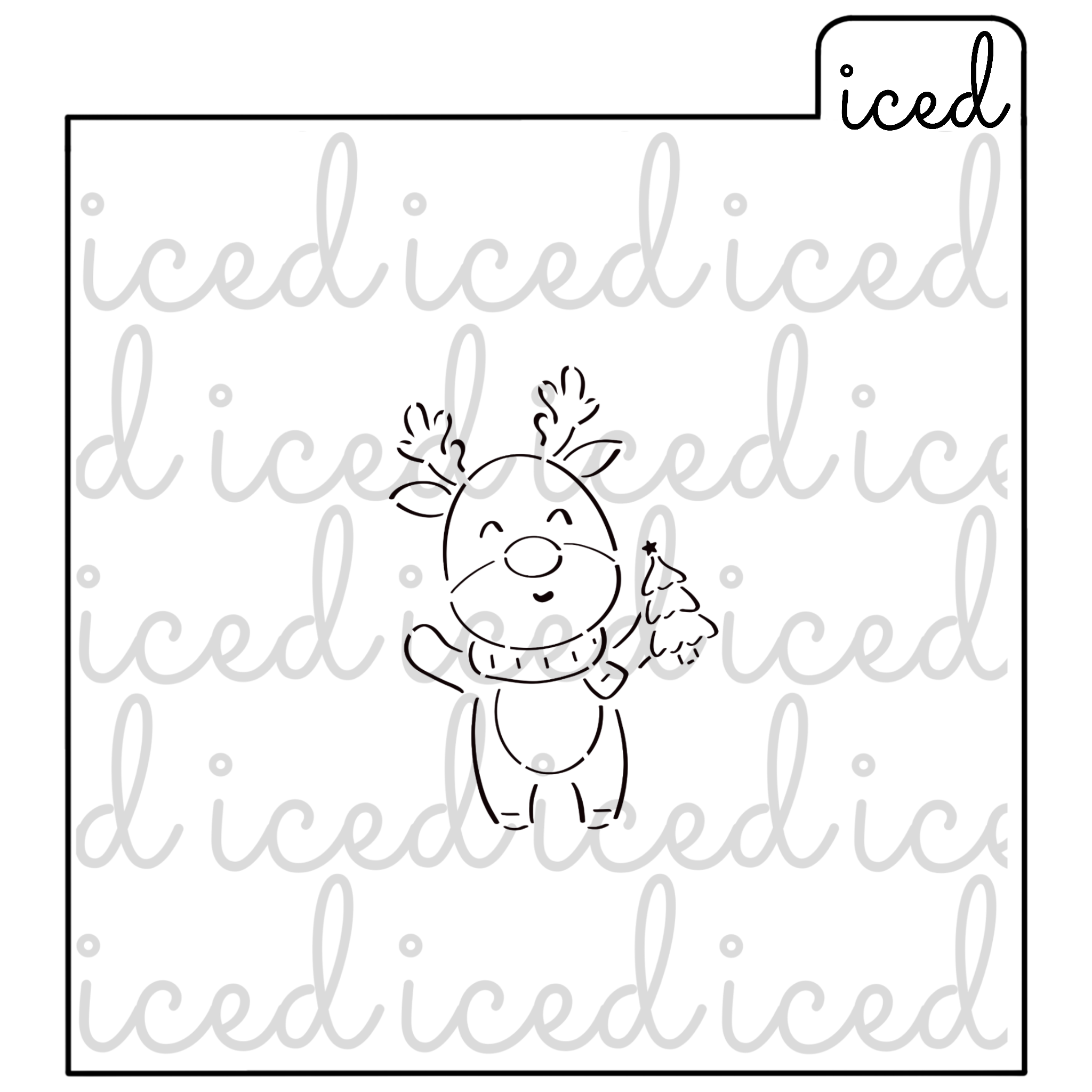 PYO Stencil - Reindeer with Tree