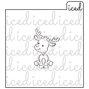 PYO Stencil - Sitting Reindeer