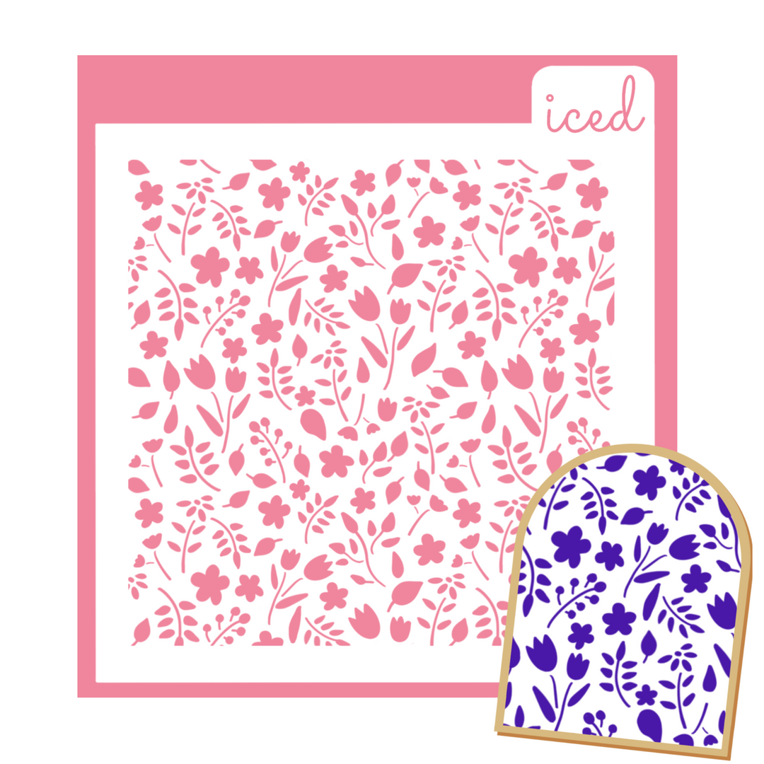Background Stencil - Spring Flowers – Iced