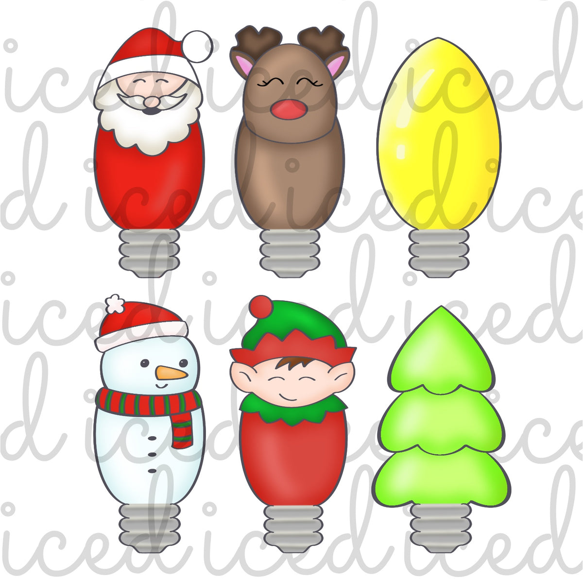 Christmas Lights Cutter Set of 6 – Iced