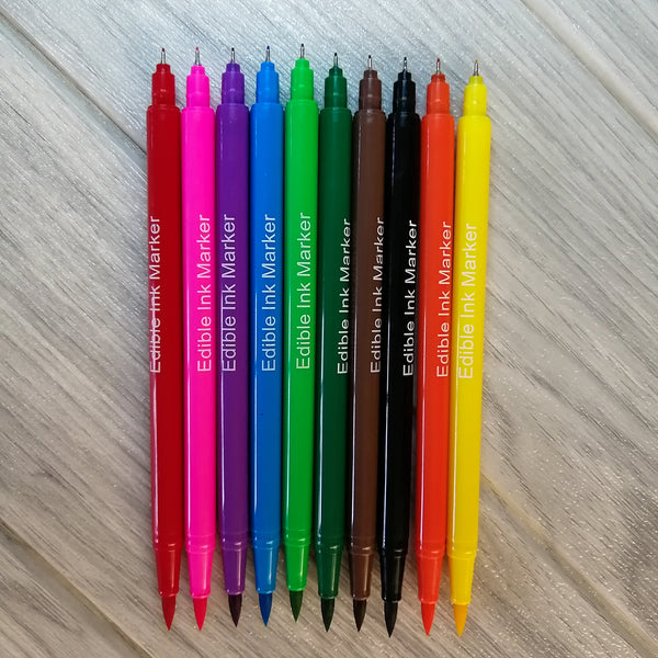Edible Marker Pens Dual Tip-  Set of 10