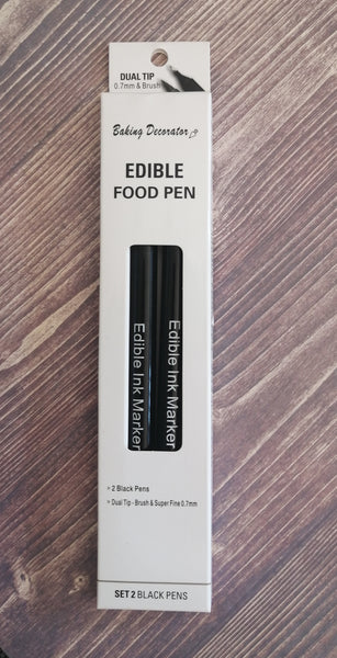 Black Edible Marker Pen Dual Tip-  Set of 2