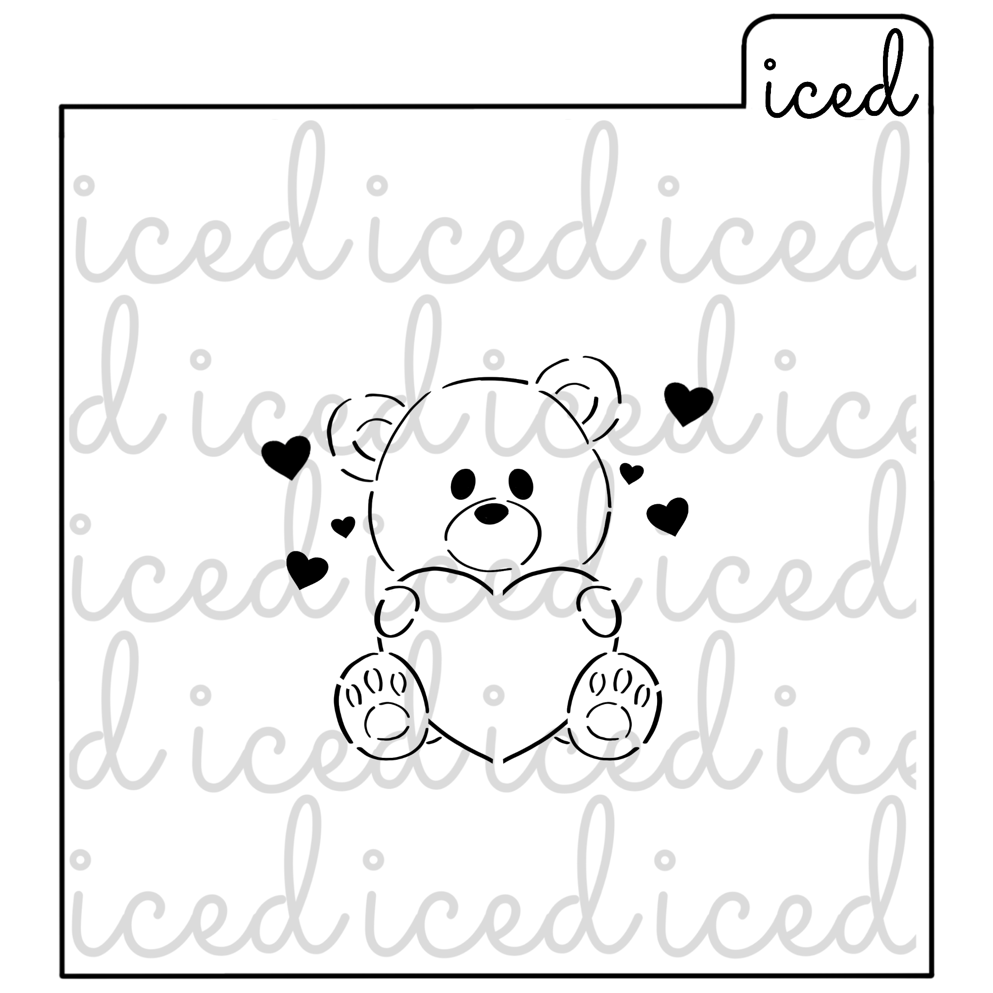 PYO Stencil - Valentines Bear